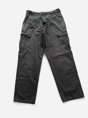 ✨Black cotton cargo pants with adjustable waist, size 36 x 34 ✨